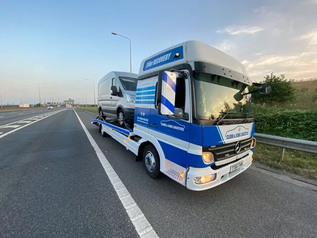 Clark & Sons Logistics attending a commercial vehicle recovery job