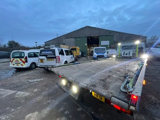 Clark & Sons Logistics recovery fleet on an active job