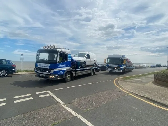 Clark & Sons Logistics recovery vehicle attending a job in Clacton-on-Sea